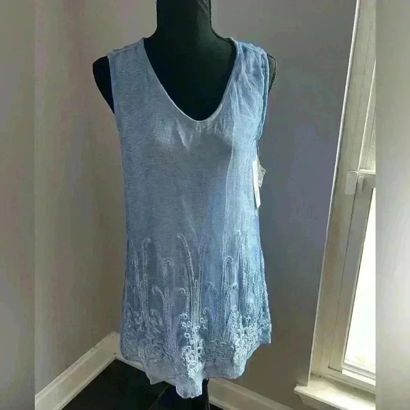 Soft Surroundings Silk Romance Top in Blue Heron Women’s Sm NWT - Picture 2 of 8
